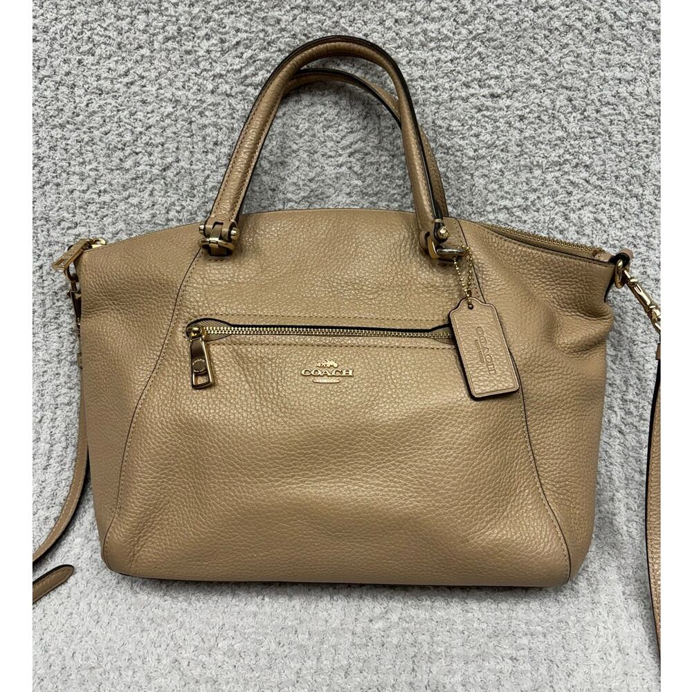 Coach Tan Pebbled Leather Prairie Satchel Purse 79997 #79762